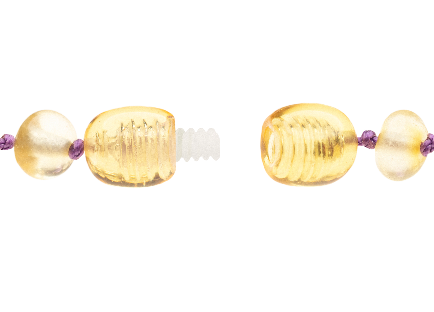 Genuine Amber Necklace & Bracelet Made With Polished Lemon Amethyst & Violet Agate