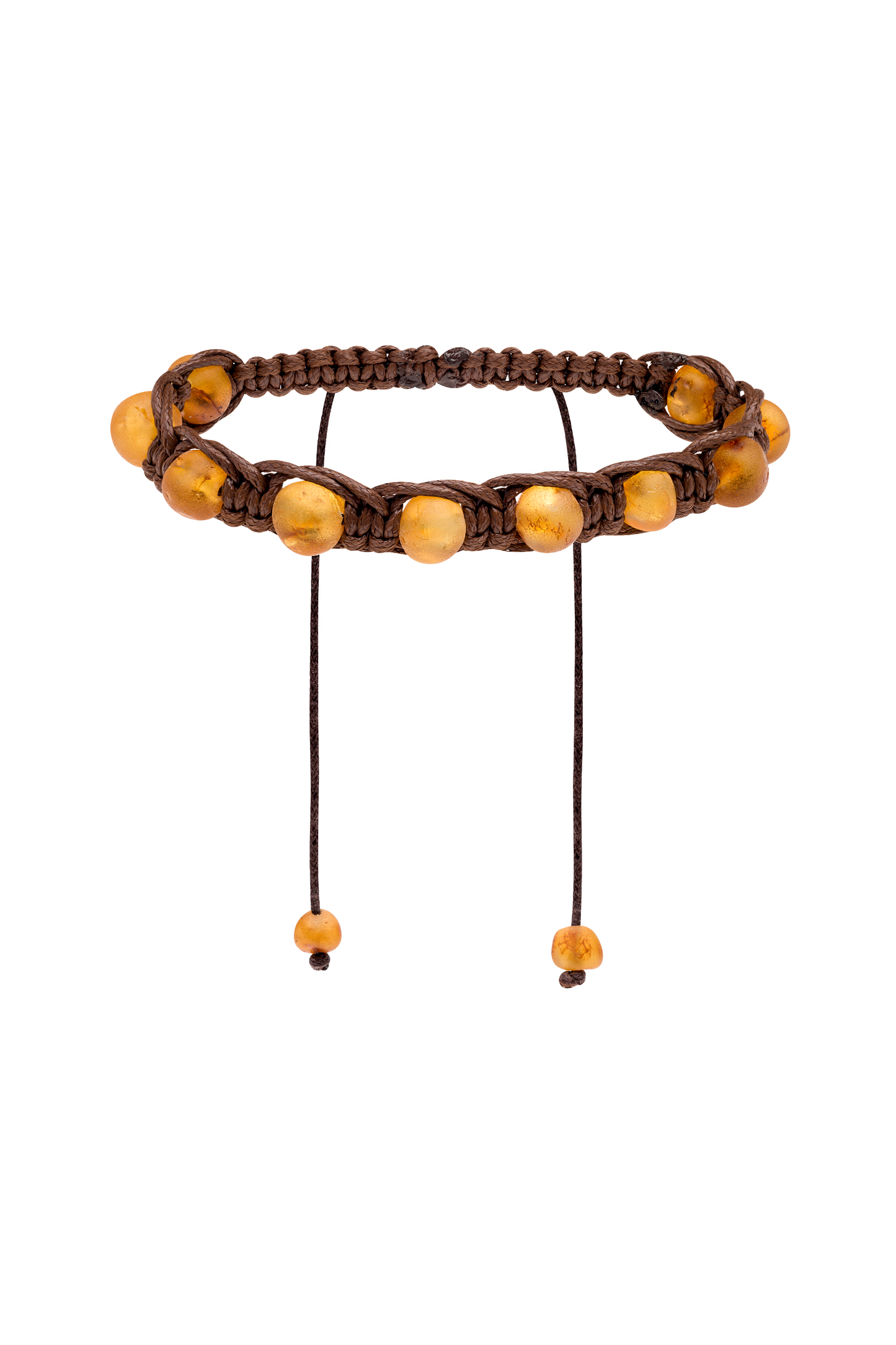 Genuine Amber Braided Bracelet Made With Unpolished Honey