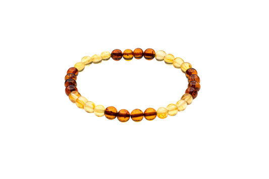 Genuine Amber Bracelet Made With Polished Cognac and Honey