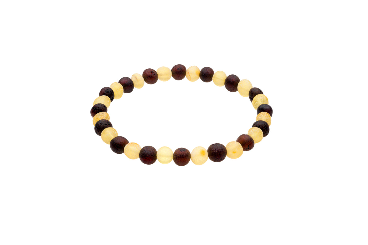 Genuine Amber Bracelet Made With Unpolished Lemon and Cherry