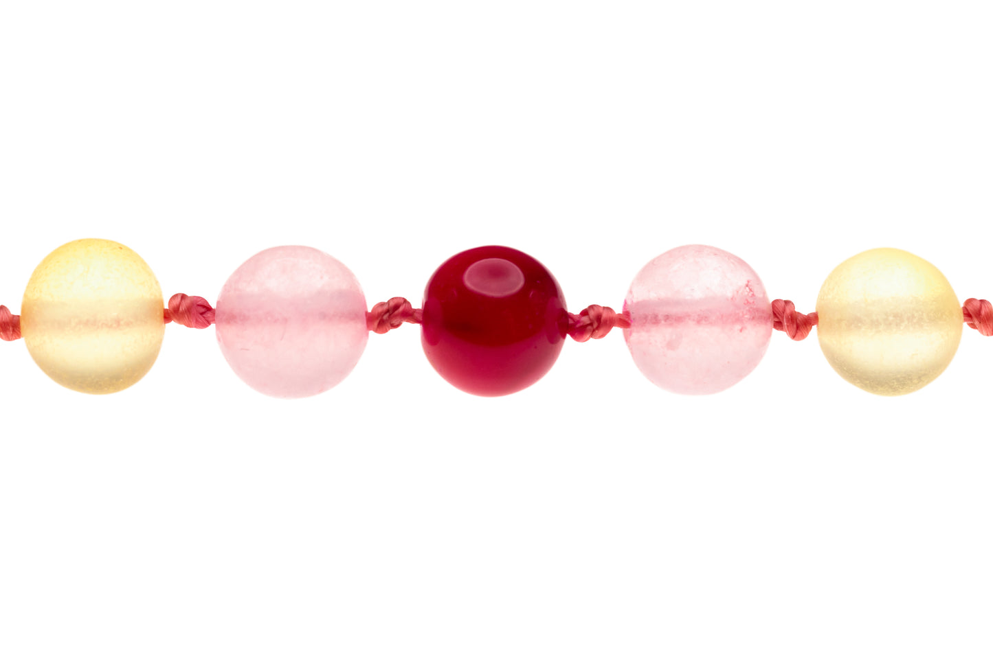 Genuine Amber Necklace & Bracelet Made With Unpolished Lemon Red Agate & Rose Quartz