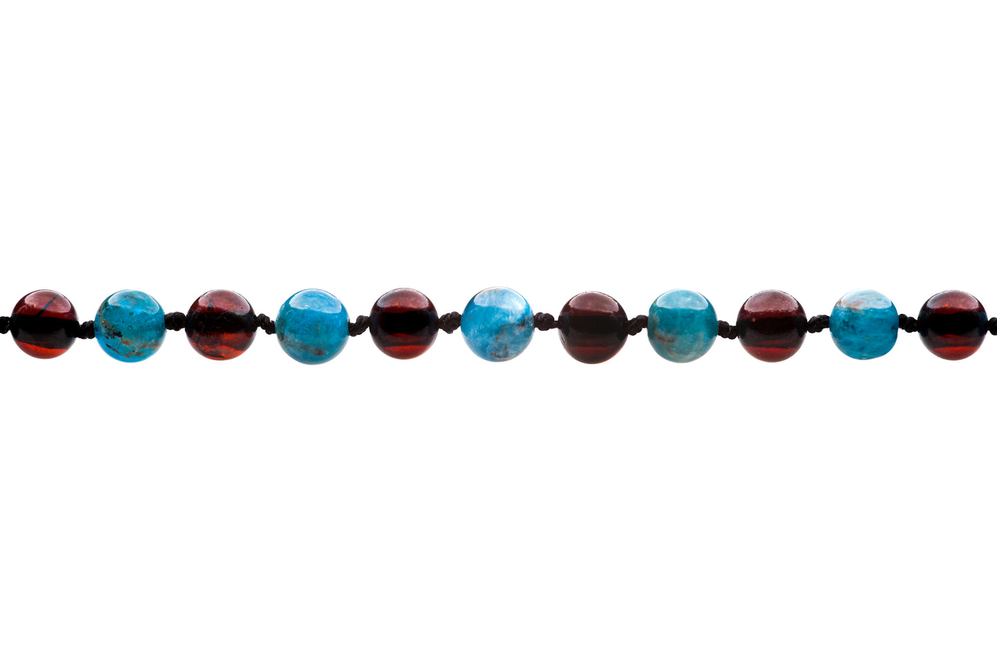 Genuine Amber Necklace Made With Polished Cherry & Apatite