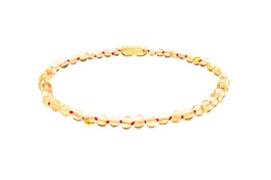 Genuine Amber Necklace Made With Polished Lemon
